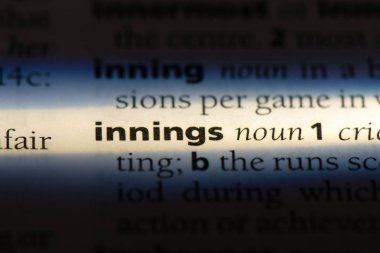 bir sözlüğü'ndeki inning sözcüğü. inning kavramı.