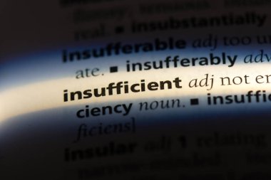 bir sözlüğü'ndeki sözcüğü yetersiz. yetersiz kavramı.