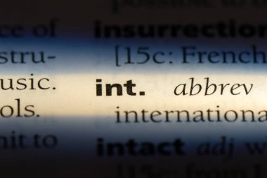 int Word'de bir sözlük. Uluslararası kavramı.