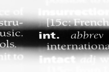 int Word'de bir sözlük. Uluslararası kavramı.