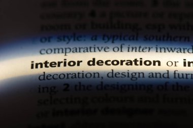 iç dekorasyon Word'de bir sözlük. iç dekorasyon konsepti.