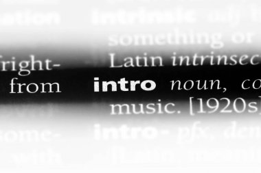 Intro kelime sözlüğe. Intro kavramı.