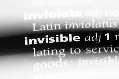 görünmez tek kelimeyle bir sözlük. görünmez kavramı.