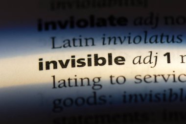 görünmez tek kelimeyle bir sözlük. görünmez kavramı.