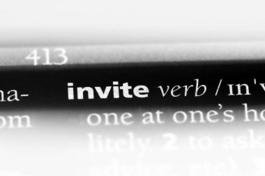 bir sözlüğü'ndeki sözcüğü davet ediyoruz. kavram davet.