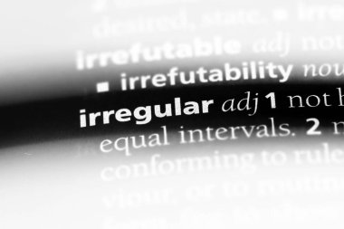 düzensiz tek kelimeyle bir sözlük. düzensiz kavramı.