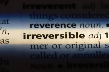 geri dönüşü olmayan tek kelimeyle bir sözlük. geri dönüşü olmayan kavramı.