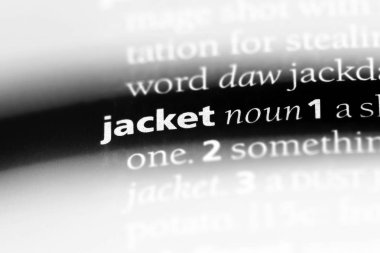 bir sözlüğü'ndeki ceket sözcüğü. ceket kavramı.