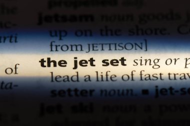 Jet set Word'de bir sözlük. Jet set kavramı.
