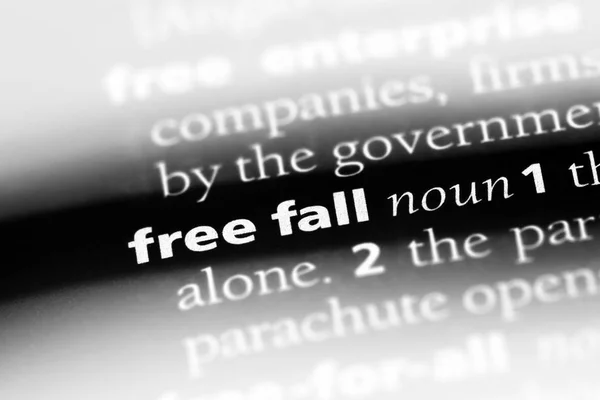 free fall word in a dictionary. free fall concept