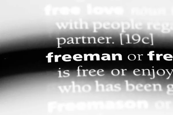 Freeman Słowo Słowniku Koncepcja Freeman — Zdjęcie stockowe