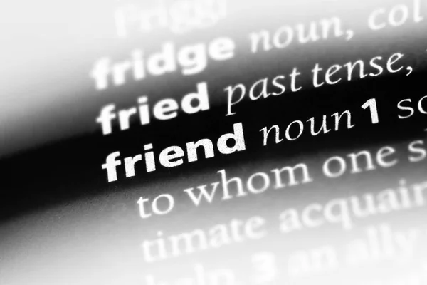 Vriend Woord Een Woordenboek Vriend Concept — Stockfoto