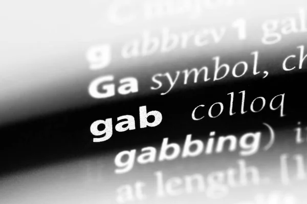 Gab Λέξη Ένα Λεξικό Gab Έννοια — Φωτογραφία Αρχείου
