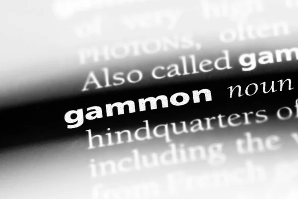 Gammon Wort Einem Wörterbuch Gammon Konzept — Stockfoto