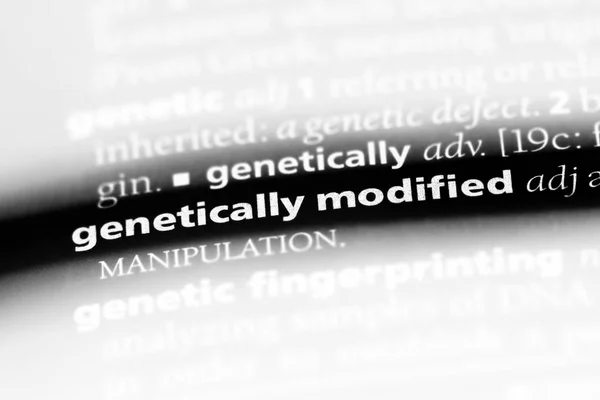 genetically modified word in a dictionary. genetically modified concept