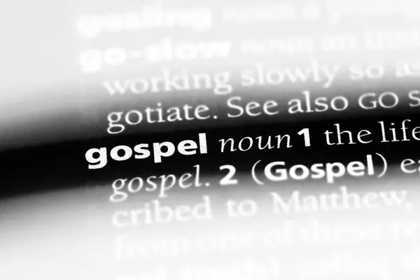 Mot Évangélique Dans Dictionnaire Concept Gospel — Photo