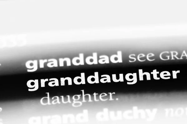 Granddaughter Word Dictionary Granddaughter Concept — Stock Photo, Image