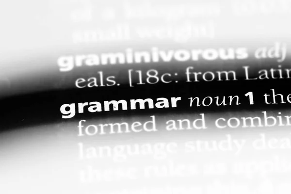 Mot Grammaire Dans Dictionnaire Concept Grammaire — Photo
