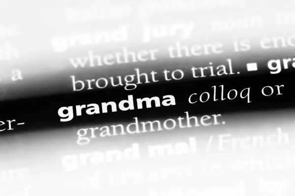 Nagymama Szót Szótárban Nagymama Koncepció — Stock Fotó