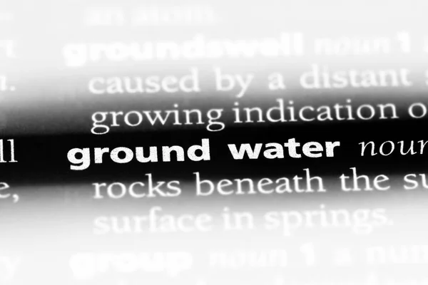 Grundwasserwort Einem Wörterbuch Grundwasserkonzept — Stockfoto