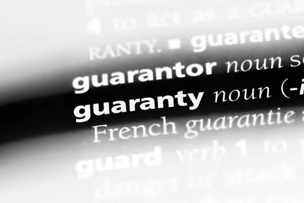 Guaranty Ord Ordbok Guaranty Koncept — Stockfoto