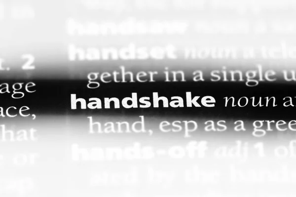 Handshake Słowo Słowniku Uzgadniania Koncepcji — Zdjęcie stockowe