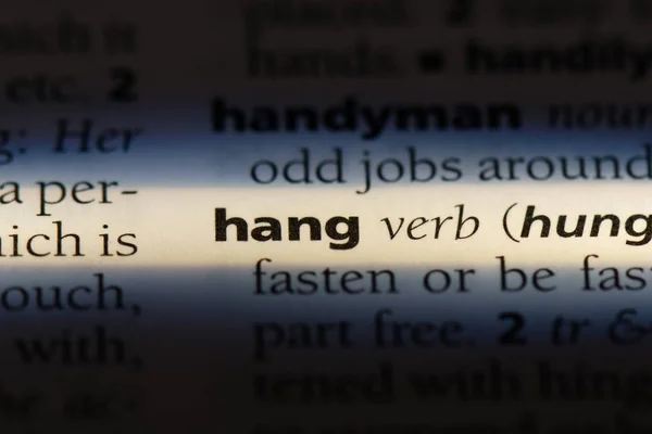 Hang Word Dictionary Hang Concept — Stock Photo, Image