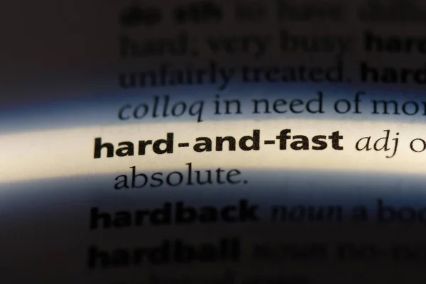 Σκληρά Και Γρήγορα Λέξη Ένα Λεξικό Σκληρά Και Γρήγορα Έννοια — Φωτογραφία Αρχείου