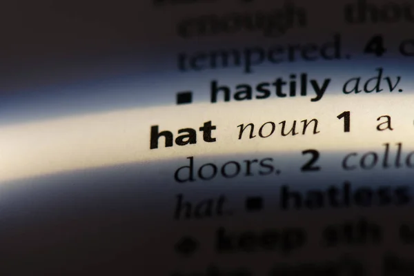 字典里的帽子词 帽子概念 — 图库照片