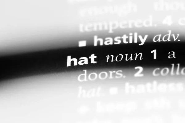 hat word in a dictionary. hat concept.