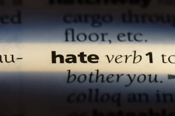 Слово Ненависти Словаре Концепция Ненависти — стоковое фото