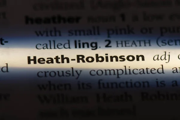 Heath Robinson Palavra Dicionário Conceito Heath Robinson — Fotografia de Stock