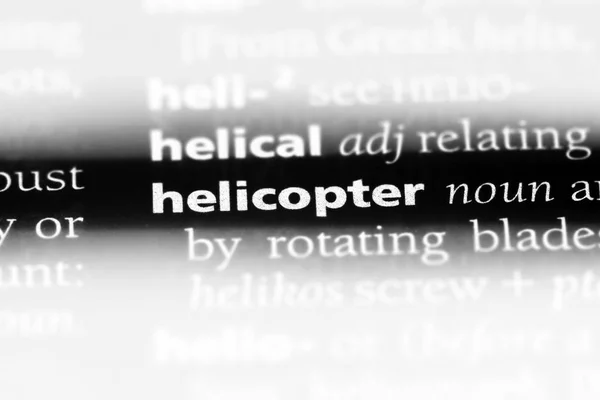 Helicopter Word Dictionary Helicopter Concept — Stock Photo, Image