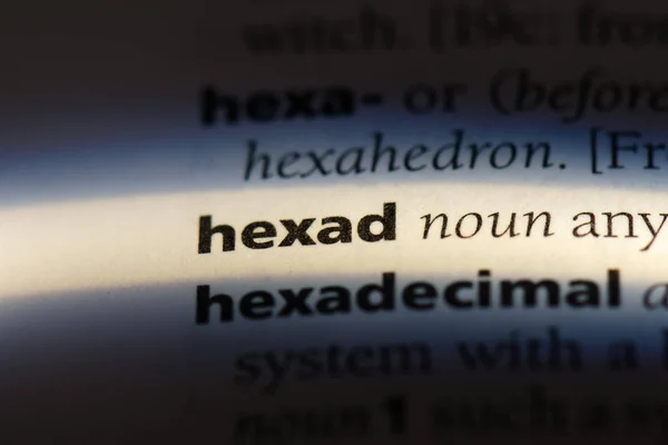 Hexad Słowo Słowniku Koncepcja Hexad — Zdjęcie stockowe