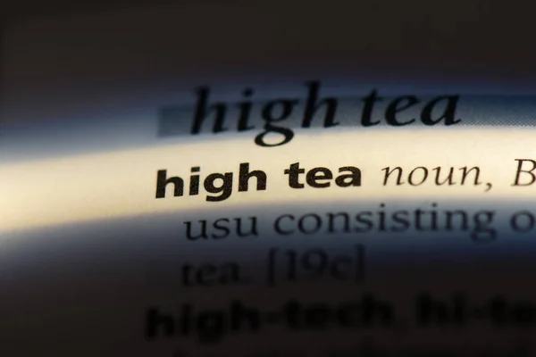 High Tea Slovo Slovníku High Tea Koncept — Stock fotografie