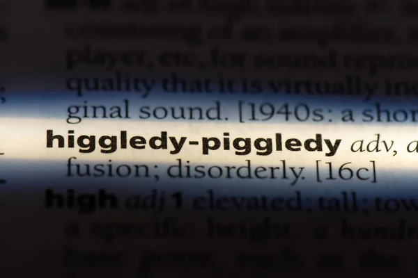 Higgledy는 사전에서 단어를 Piggledy Higgledy Piggledy — 스톡 사진