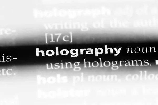 Palavra Holografia Dicionário Conceito Holografia — Fotografia de Stock