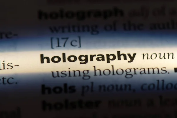 Palavra Holografia Dicionário Conceito Holografia — Fotografia de Stock