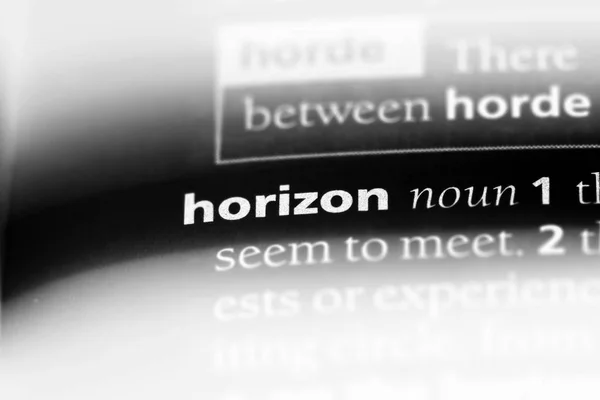 Kata Cakrawala Dalam Kamus Konsep Horizon — Stok Foto