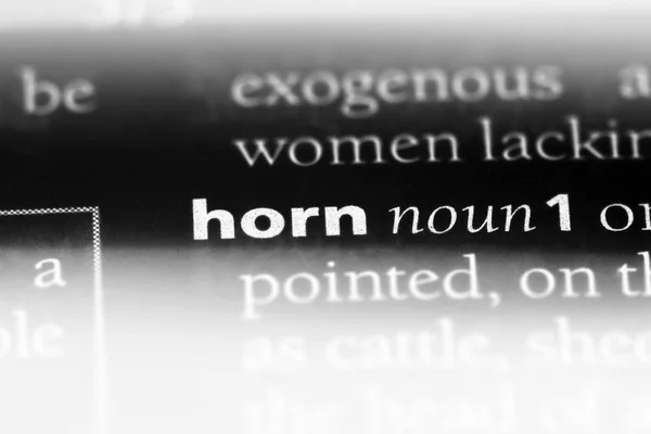 Horn Ord Ordbok Horn Konceptet — Stockfoto