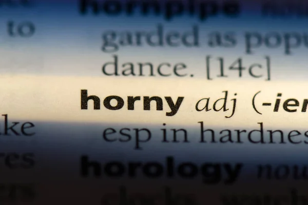 Horny Λέξη Ένα Λεξικό Horny Έννοια — Φωτογραφία Αρχείου