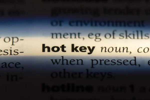 Hot Key Word Dictionary Hot Key Concept — Stock Photo, Image