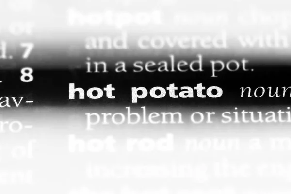 Gorące Ziemniaki Słowo Słowniku Koncepcja Gorący Kartofel — Zdjęcie stockowe
