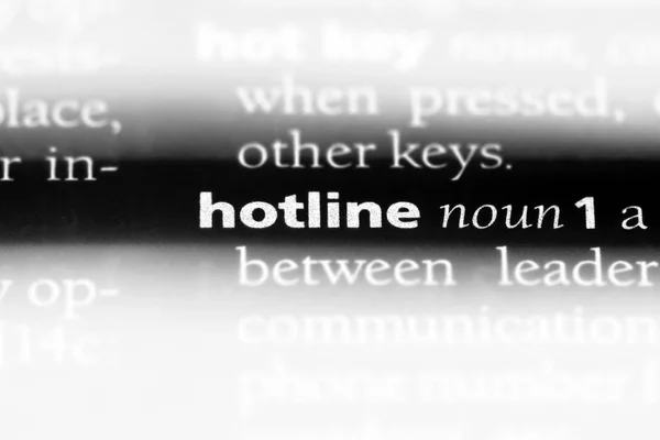 Hotline Word Dictionary Hotline Concept — Stock Photo, Image