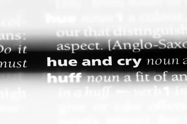 Hue Cry Word Dictionary Hue Cry Concept — Stock Photo, Image