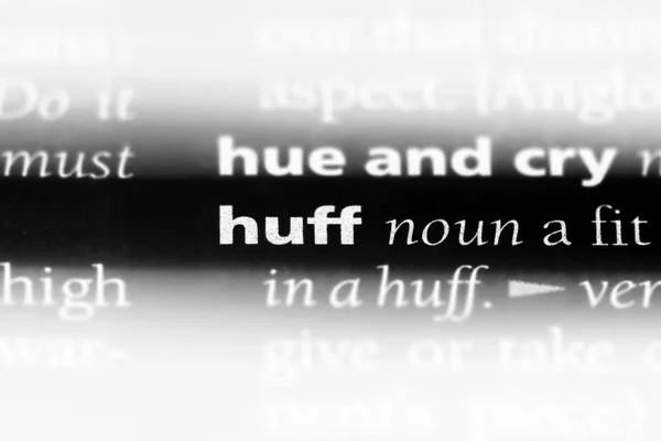 Palavra Huff Dicionário Conceito Huff — Fotografia de Stock