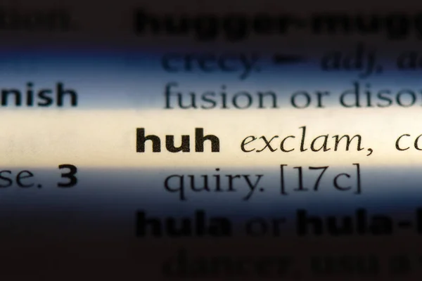 Huh Słowo Słowniku Huh Koncepcja — Zdjęcie stockowe