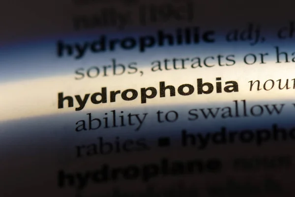 Palabra Hidrofobia Diccionario Concepto Hidrofobia —  Fotos de Stock
