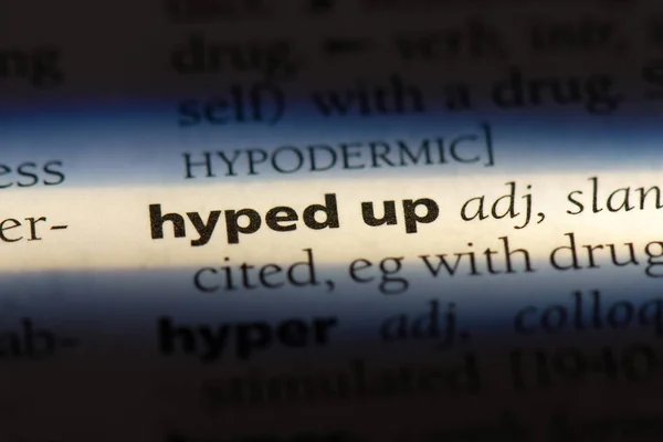 Hyped Word Dictionary Hyped Concept — Stock Photo, Image