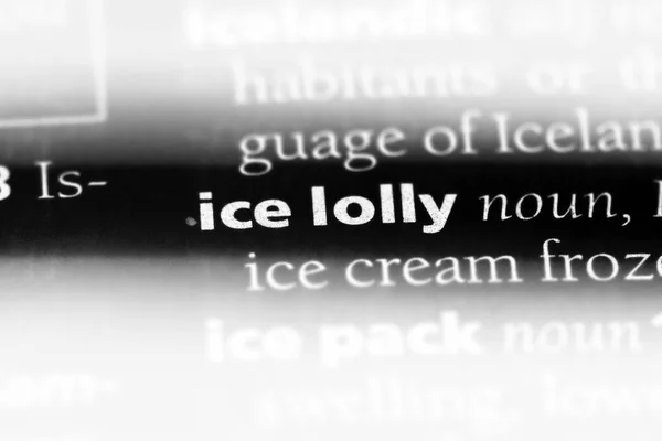 Ice Lolly Slovo Slovníku Ice Lolly Koncept — Stock fotografie